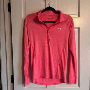 Under Armor Heathered Pink Half Zip Pullover Size Medium | Athletic Top